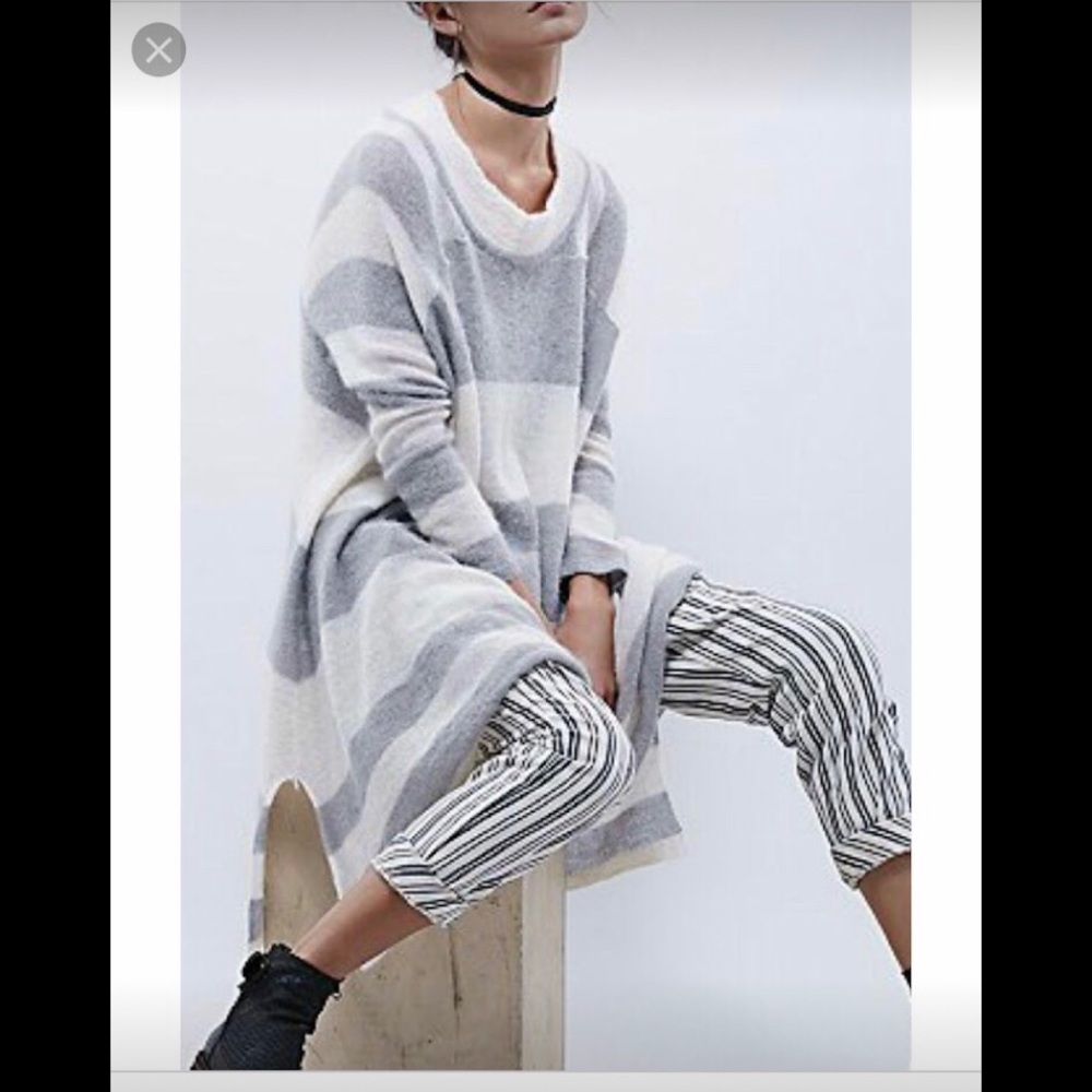 Free people Lafayette stripe mock poncho